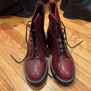 Brand new Madden girl maroon combat boots